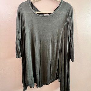 Altar'd State Olive Flowy Green Oversized Top